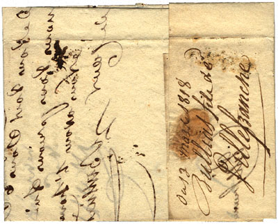 lettre pli&eacute;e verso